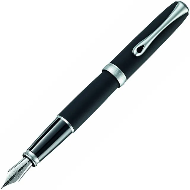 diplomat-excellence-a2-f-llhalter-lapis-schwarz-matt-chrom-edelstahlfeder image 1