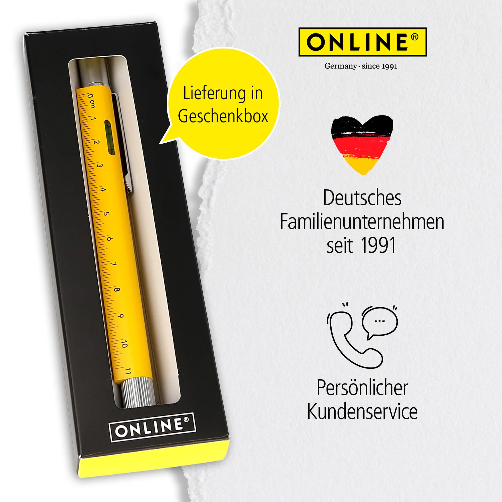 online-hexagon-toolpen-6-in-1-kugelschreiber-gelb-multitool-stift image 5