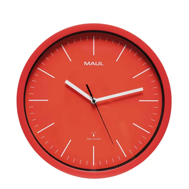 maul-wanduhr-mauljump-rot-31-cm-funk-leise-modern image 1