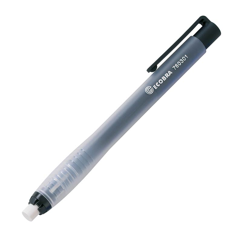 ecobra-radierstift-nachf-llbar-transparent-schwarz-mit-radiermine-6-8-mm image 1