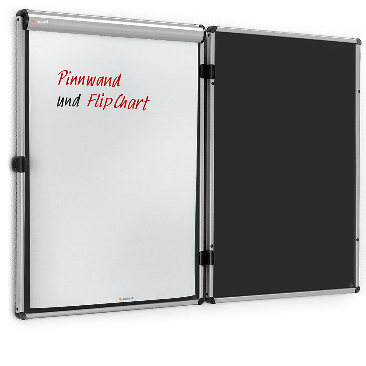 neuland-eurotwin-wandpinnwand-links-aufklappbar-mit-flipchart image 4