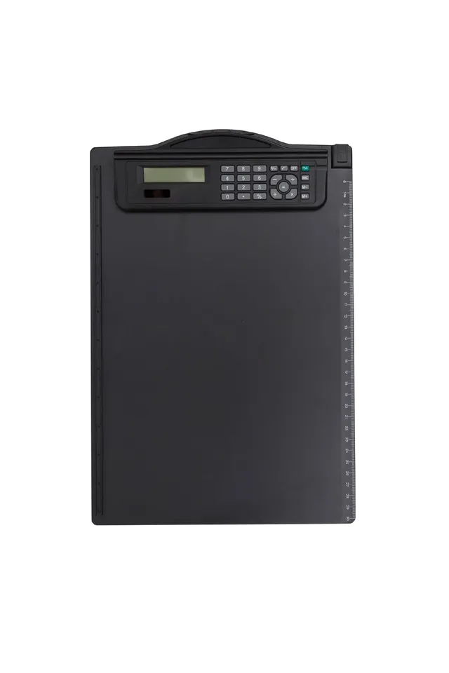 maul-klemmbrett-a4-schwarz-mit-rechner-und-lineal image 1