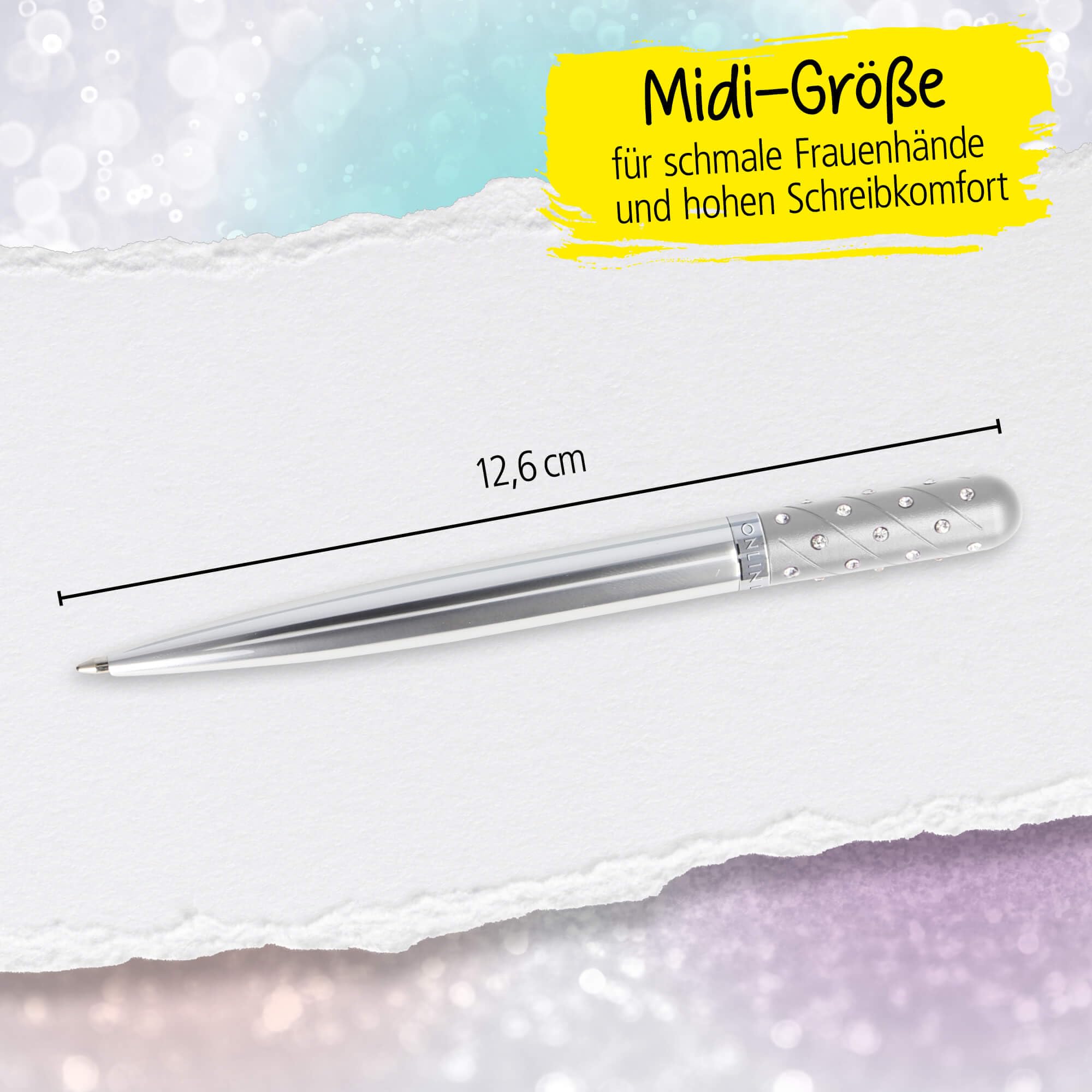 online-crystal-pen-kugelschreiber-silver-strass-midi-geschenkbox image 6