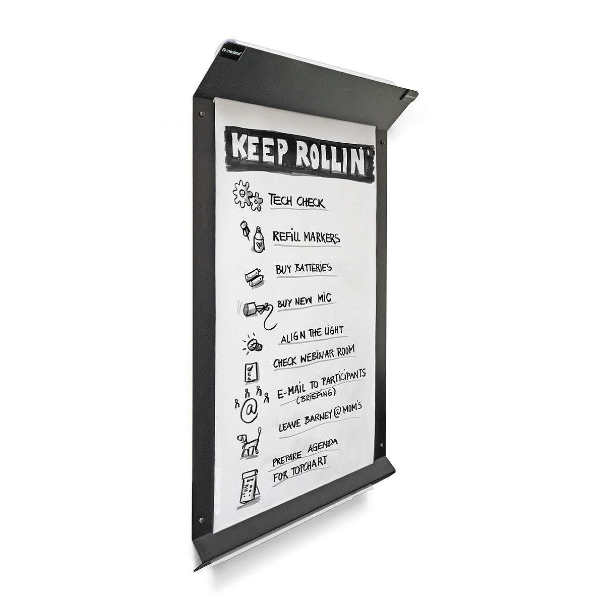 neuland-rollerposter-2-0-magnettafel-mit-papierrolle-schwarz-matt image 1