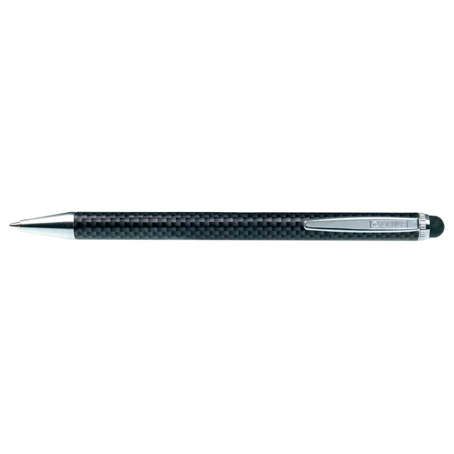 online-stylus-xl-kugelschreiber-carbon-alu-mit-touchpen-mine-m-blau image 1