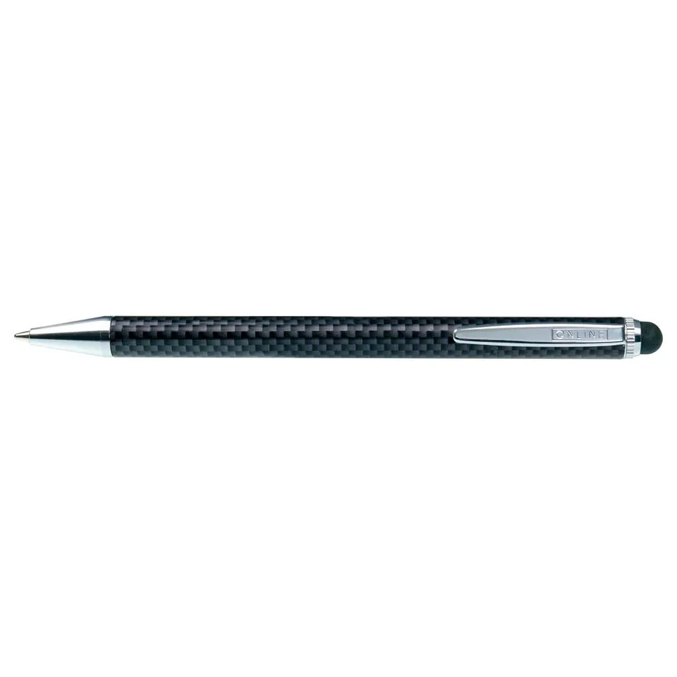 online-stylus-xl-kugelschreiber-carbon-alu-mit-touchpen-mine-m-blau image 1