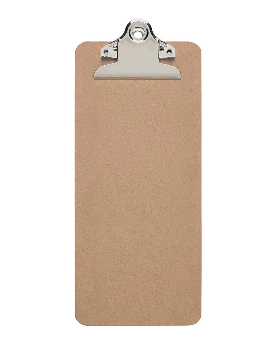 maulbill-klemmbrett-braun-hartfaser-holz-mit-stahlclip image 1
