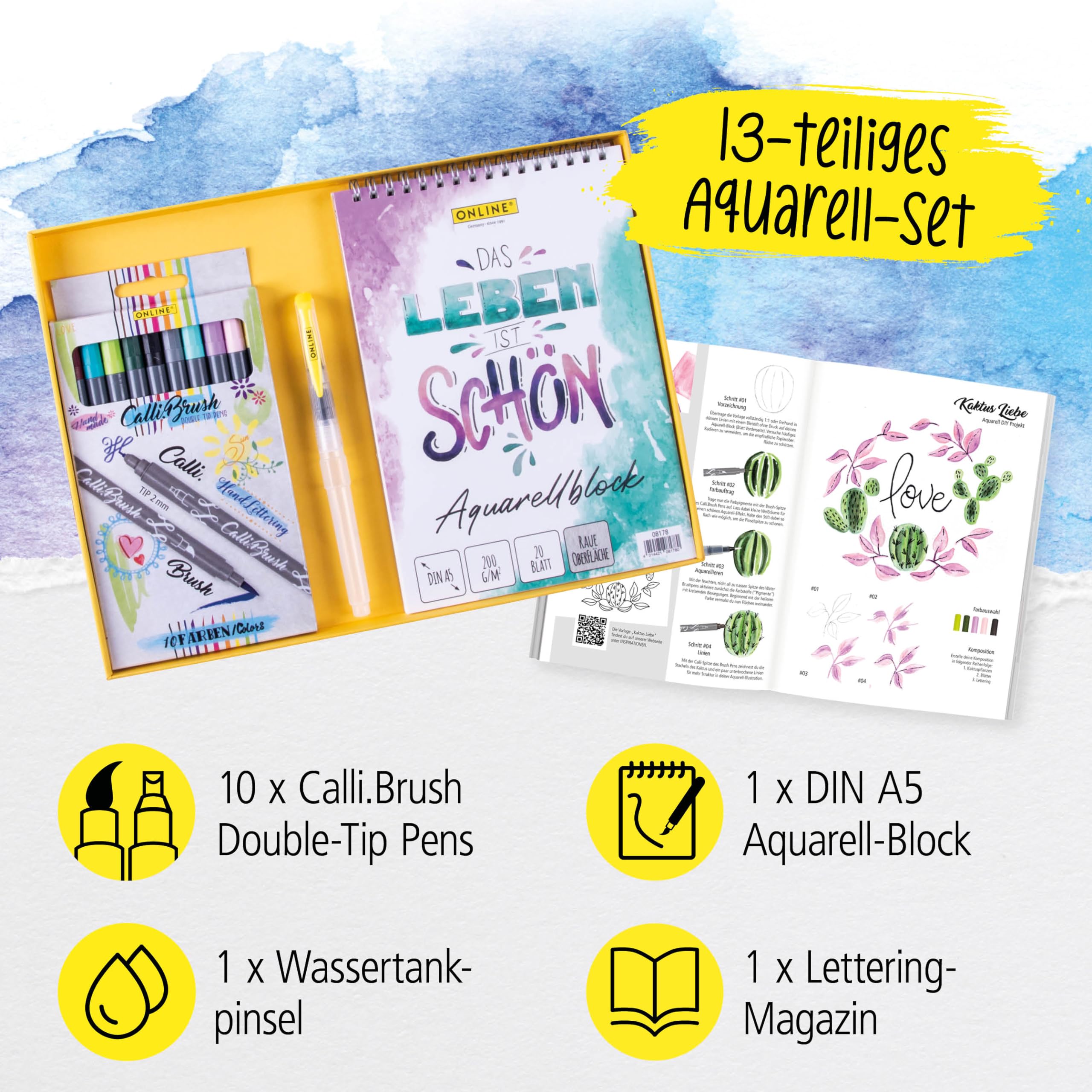 online-aquarellset-malset-10-brush-pens-waterbrush image 2