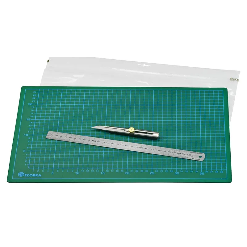 ecobra-hobby-schneide-set-schneidematte-lineal-cutter-45x30-cm image 1