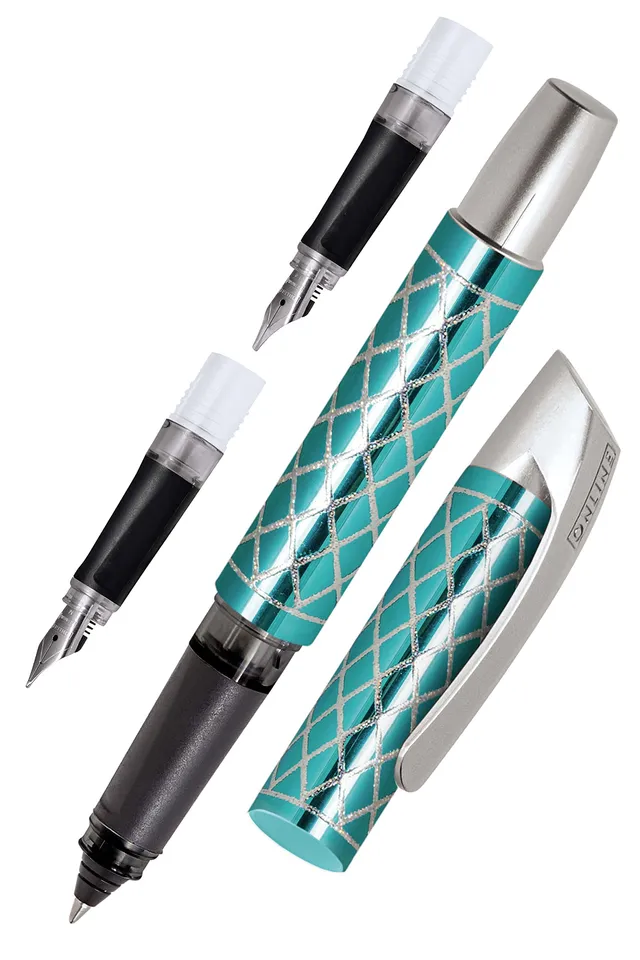 online-campus-schreibset-3-teilig-t-rkis-f-ller-rollerball-kalligraphie image 1