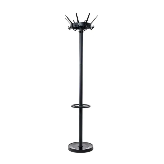 maul-maulcaligo-standgarderobe-schwarz-32-haken-drehbar-mit-schirmhalter image 1