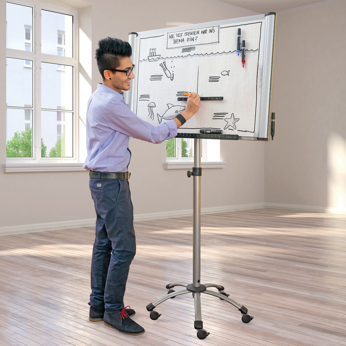 neuland-flipchart-sketch-work-mobiler-profi-flipchart-magnetisch-h-henverstellba image 8