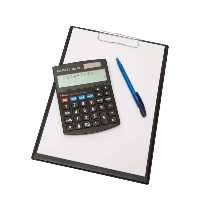 maul-tischrechner-mtl-700-schwarz-12-stellig-lcd-solar-batterie image 6