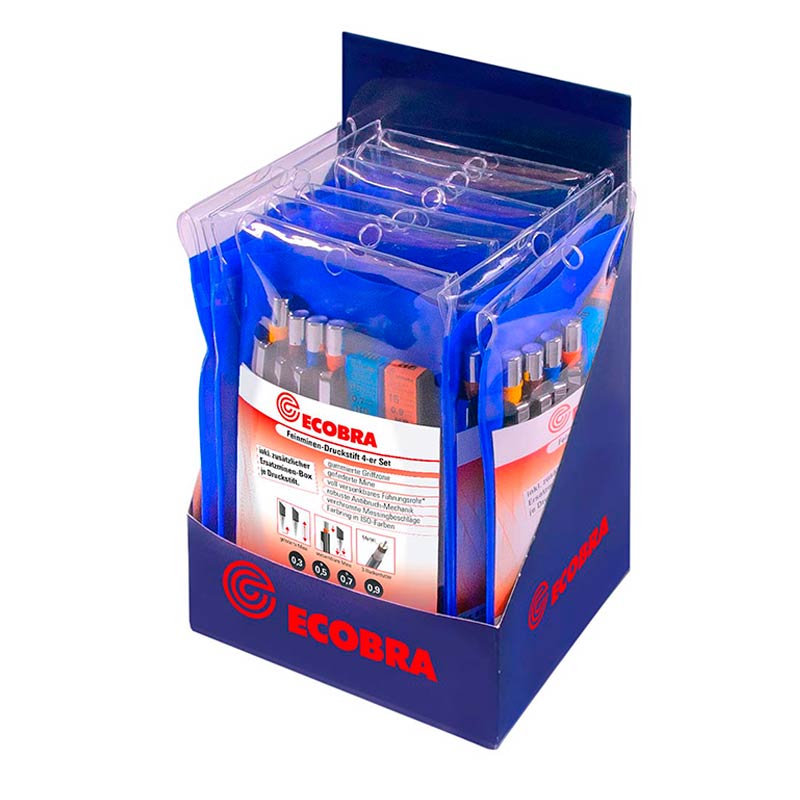 ecobra-feinminen-druckstift-display-10x-4er-set-0-3-0-5-0-7-0-9-mm-minendosen image 1