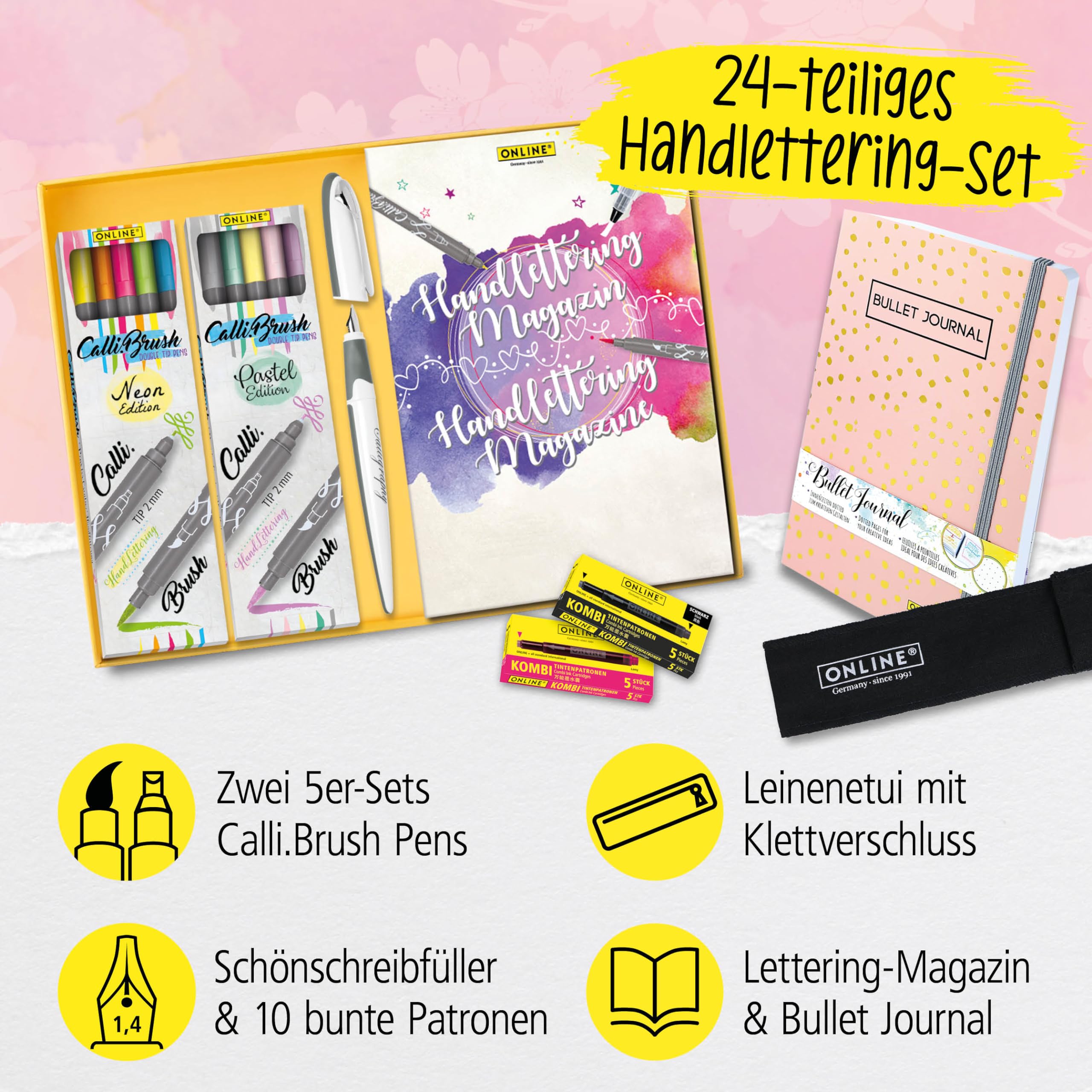 online-calli-brush-handlettering-starter-set-10-brush-pens-f-ller-journal image 2