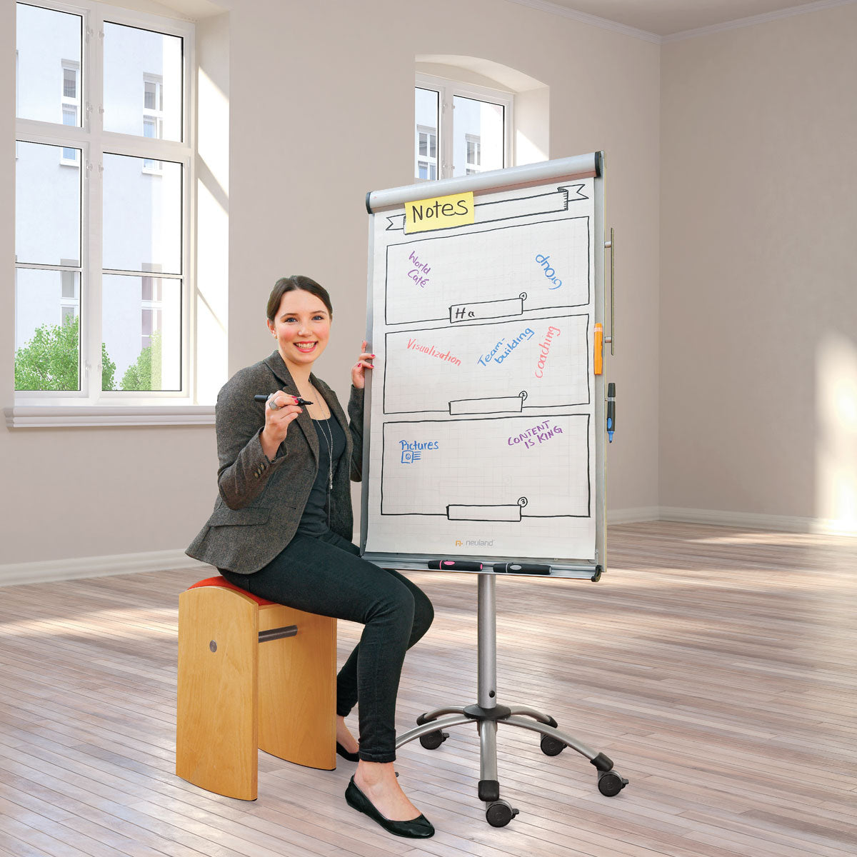 neuland-flipchart-sketch-work-mobiler-profi-flipchart-magnetisch-h-henverstellba image 6