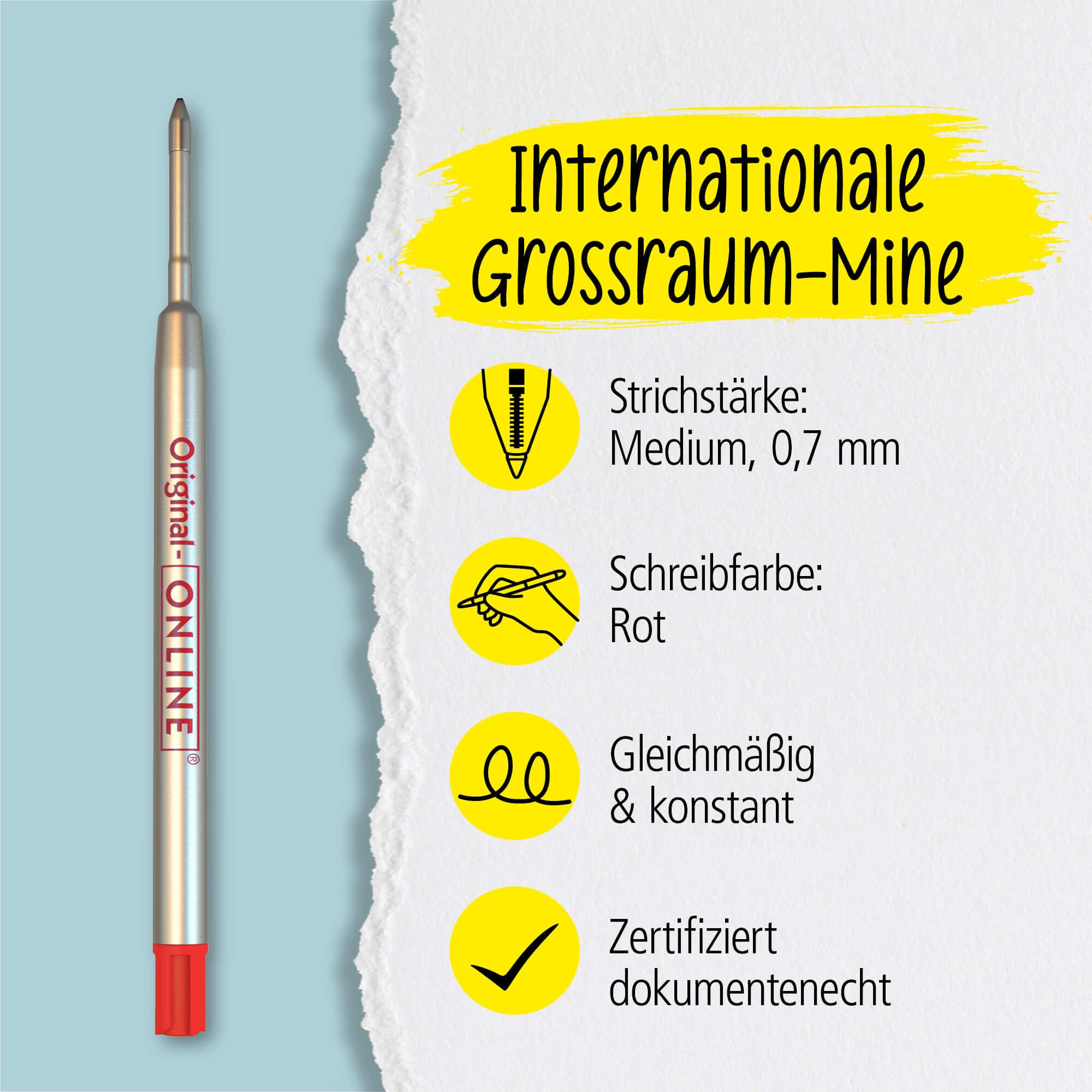 online-g2-gro-raum-kugelschreibermine-m-rot-dokumentenecht image 2