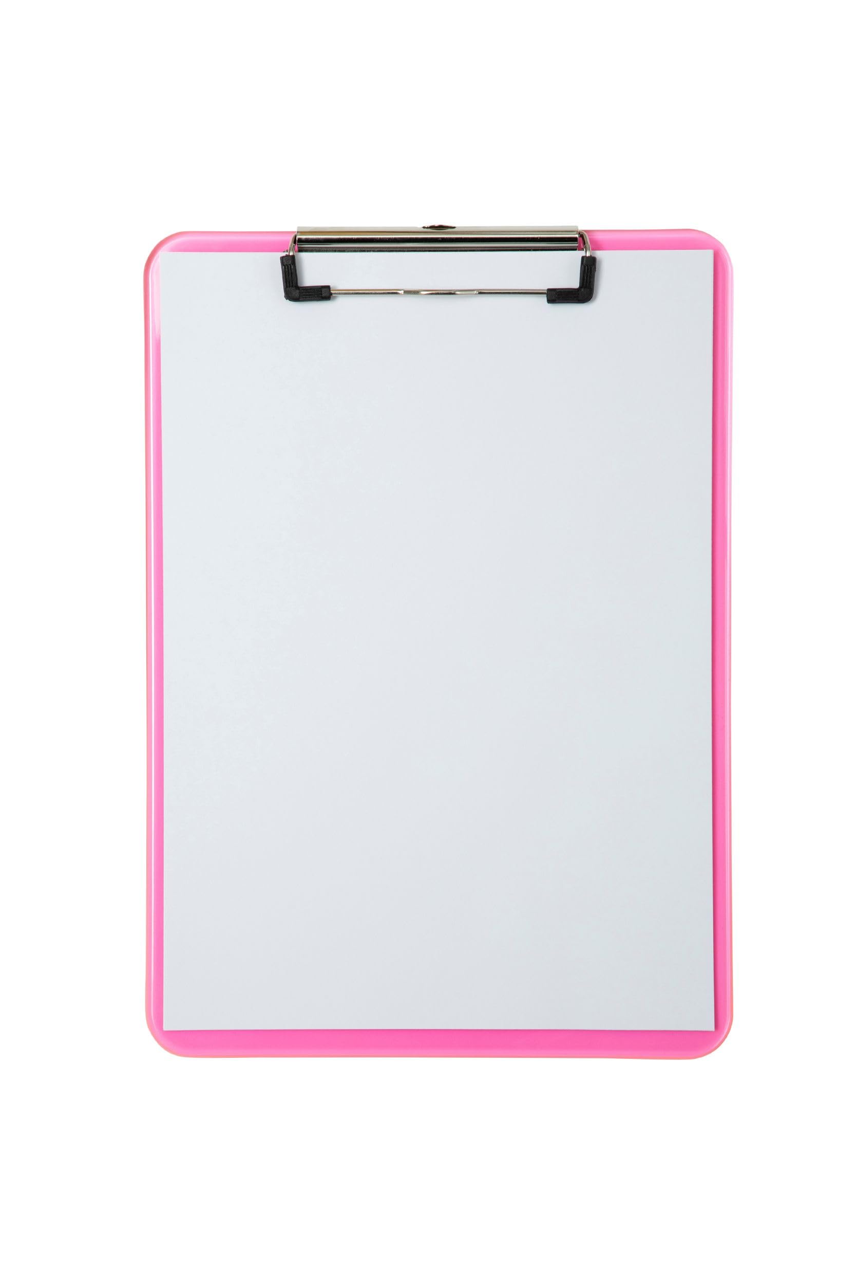 maulneon-klemmbrett-a4-pink-transparent-hochformat-mit-stahlklemme image 2