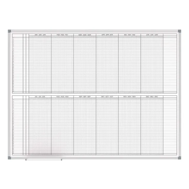 maul-jahresplaner-maulstandard-wei-90-x-120-cm-alurahmen-wandmontage image 1