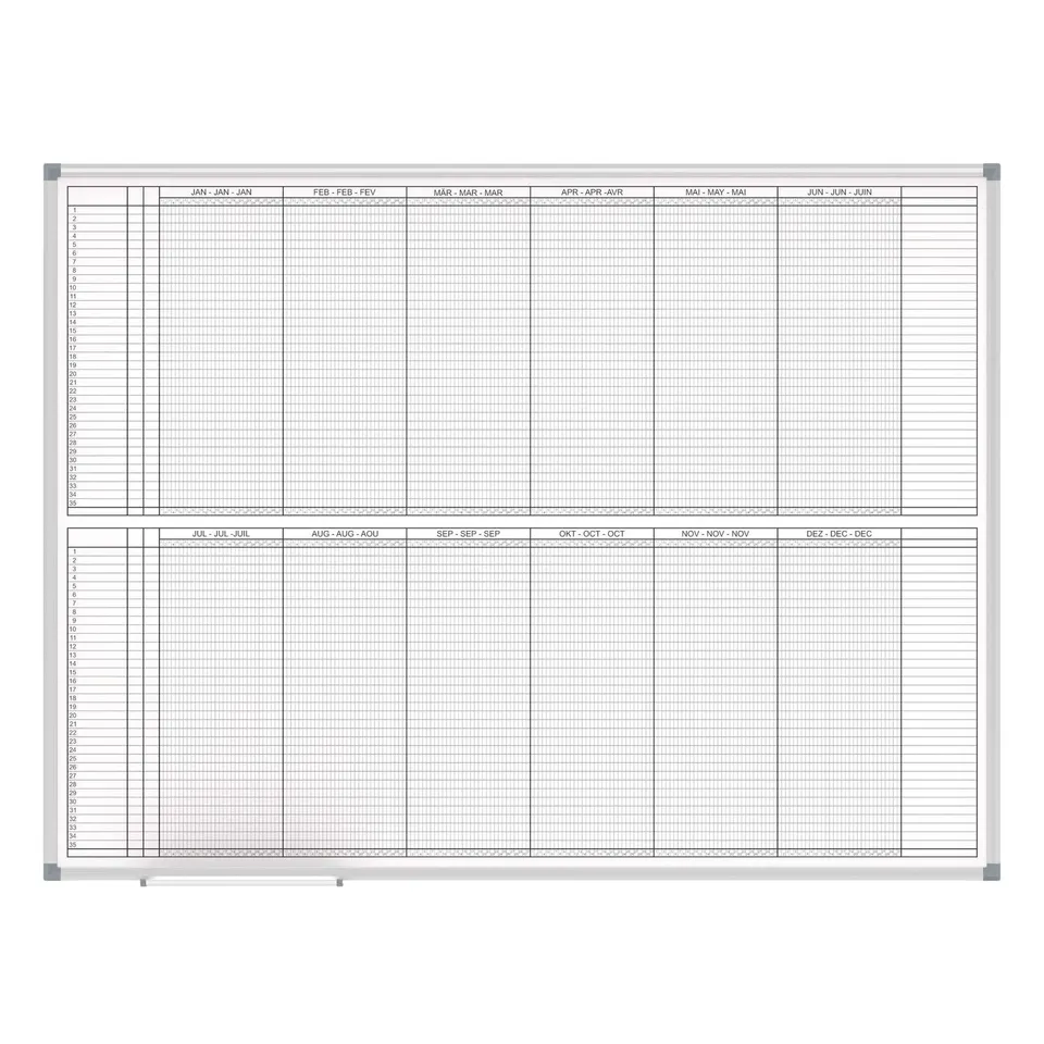 maul-jahresplaner-maulstandard-wei-90-x-120-cm-alurahmen-wandmontage image 1