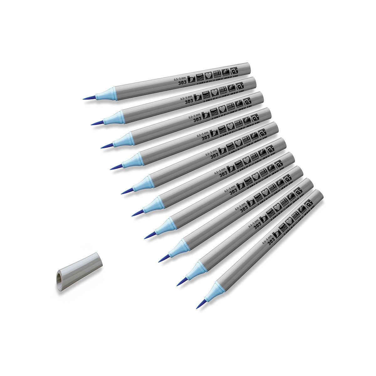 neuland-fineone-art-fineliner-pinselspitze-0-5-5-mm-10er-uni-set image 3