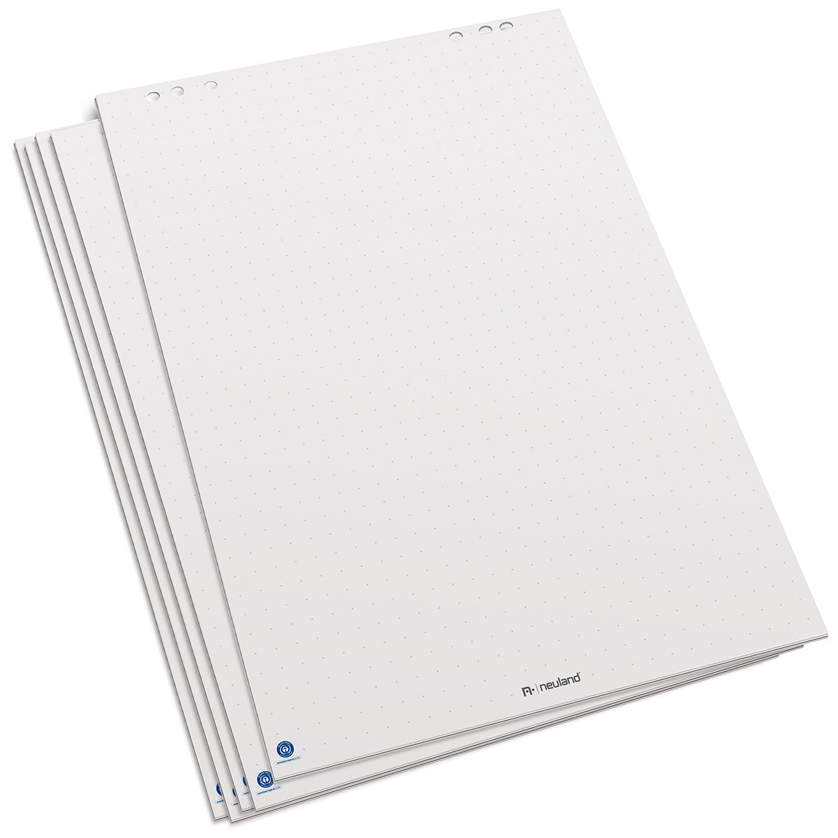 neuland-flipchart-papier-5er-set-wei-recycelt-kariert image 1
