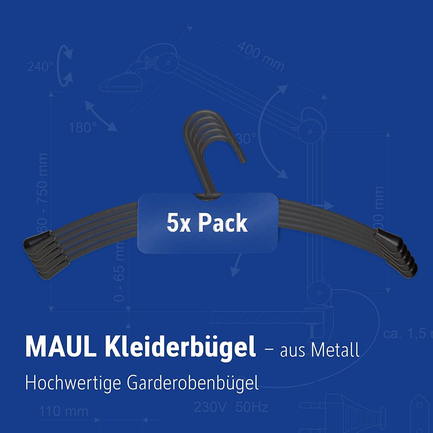 maul-kleiderb-gel-metall-schwarz-5er-set-stahl image 2