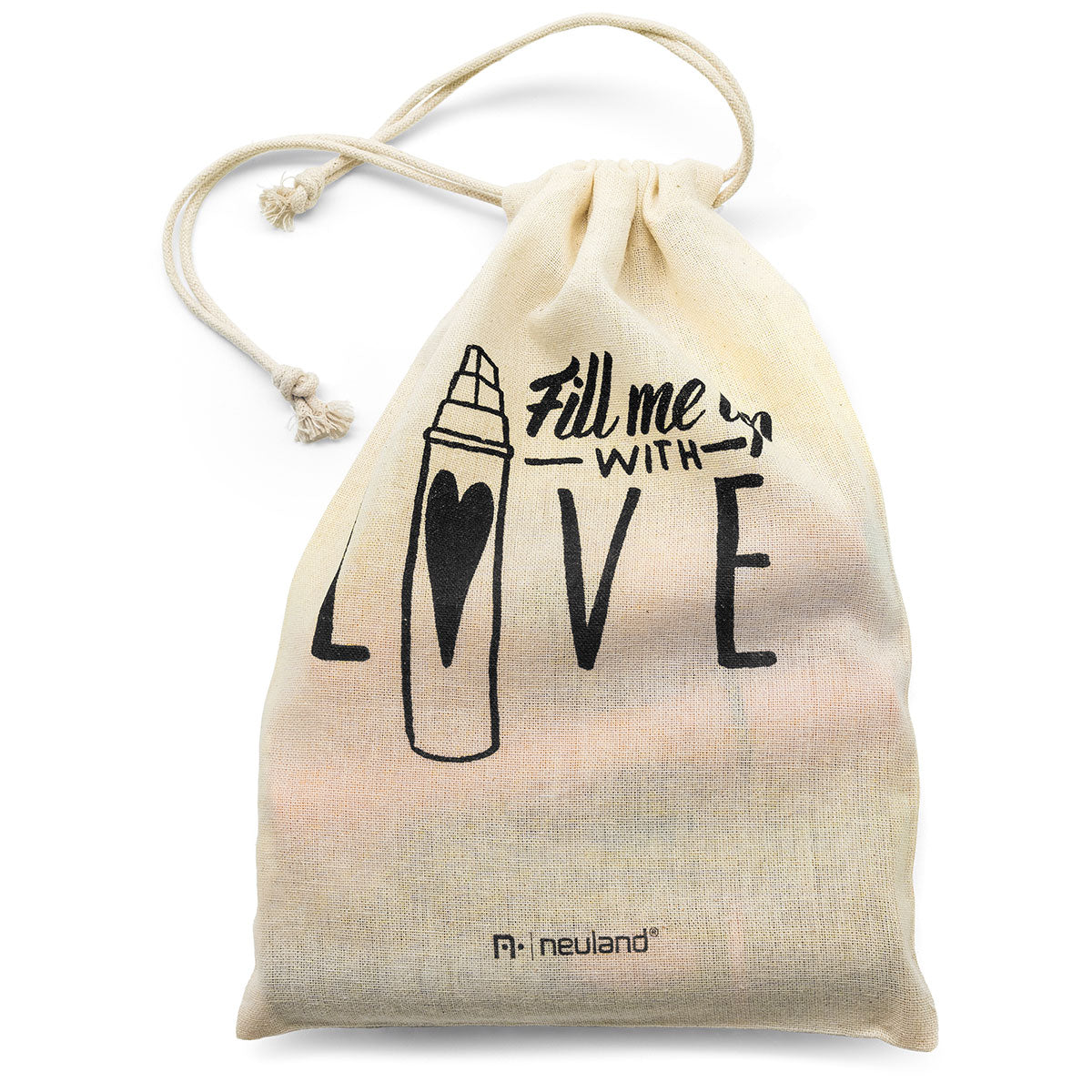 neuland-baumwollbeutel-fill-me-up-with-love-nachf-llbeutel-ca-16-x-23-cm image 2