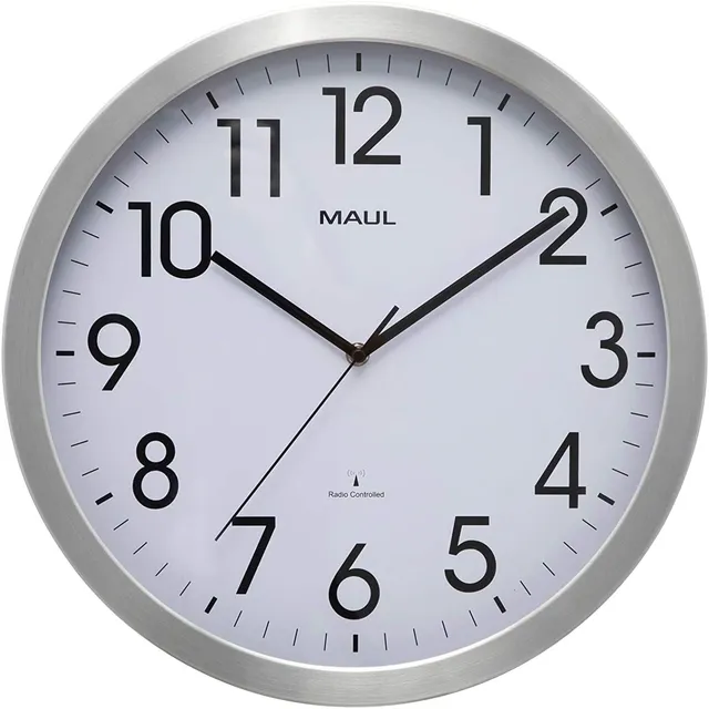 maul-funkuhr-maulmove-analog-rund-40-cm-wei-silber-alurahmen image 1