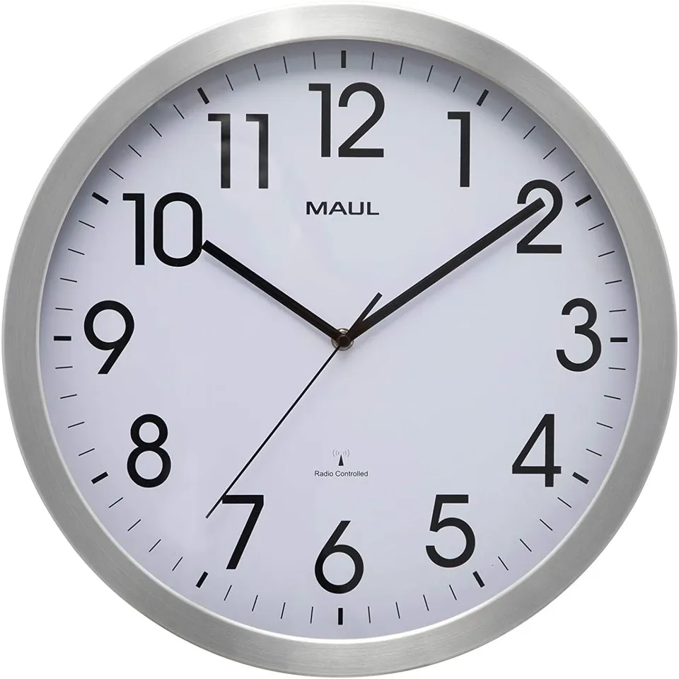maul-funkuhr-maulmove-analog-rund-40-cm-wei-silber-alurahmen image 1
