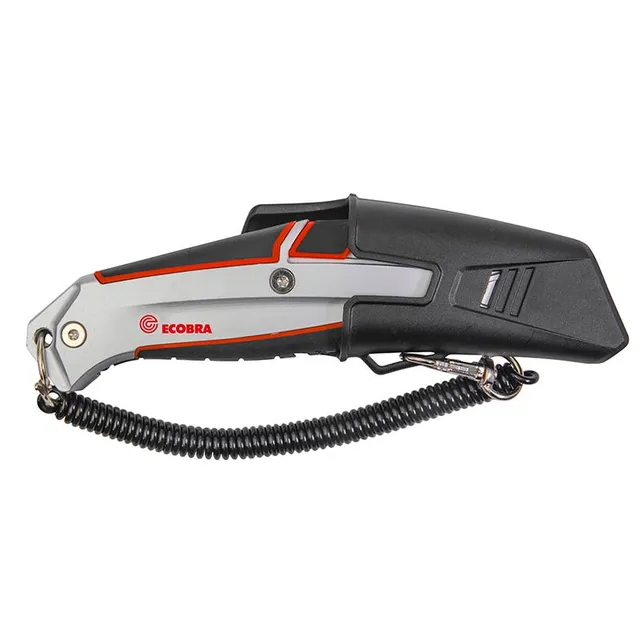 ecobra-sicherheits-cutter-aluminium-mit-halter-und-trapezklinge image 1