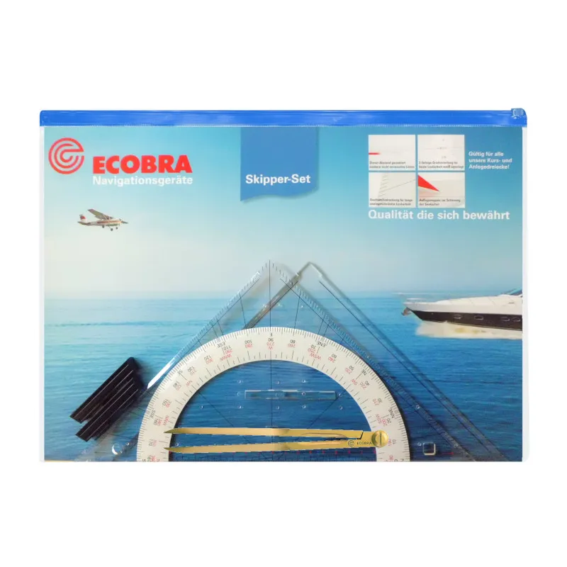 ecobra-skipper-navigations-set-mit-marinezirkel-705800-und-kurs-anlegedreieck image 1