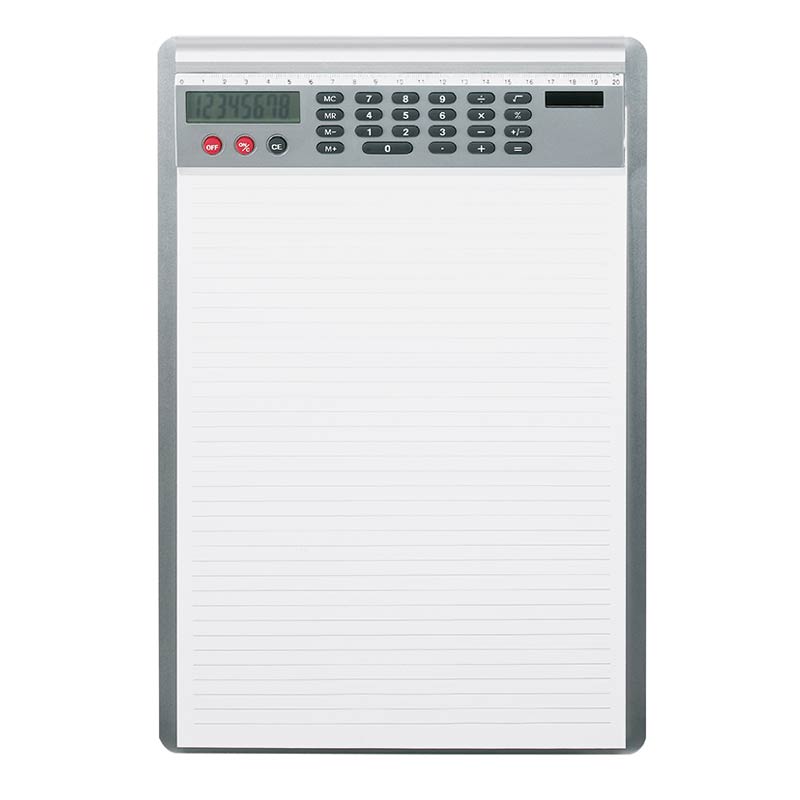 ecobra-schreibplatte-a4-aluminium-mit-abnehmbarem-solarrechner-337x230-mm image 1