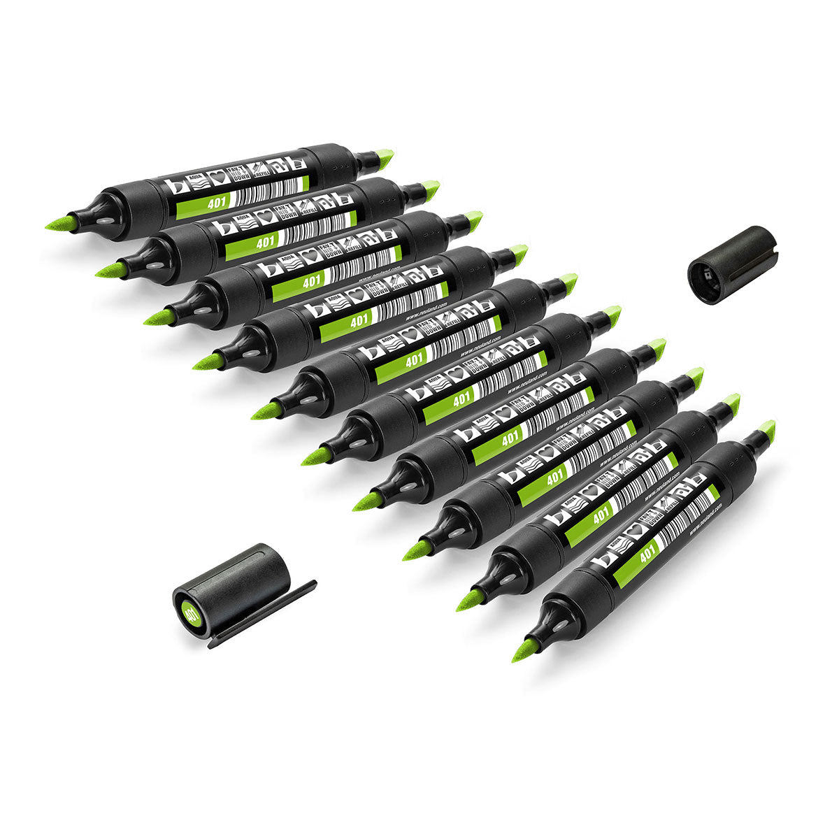 neuland-twinone-marker-keil-und-pinselspitze-10er-uni-set image 4