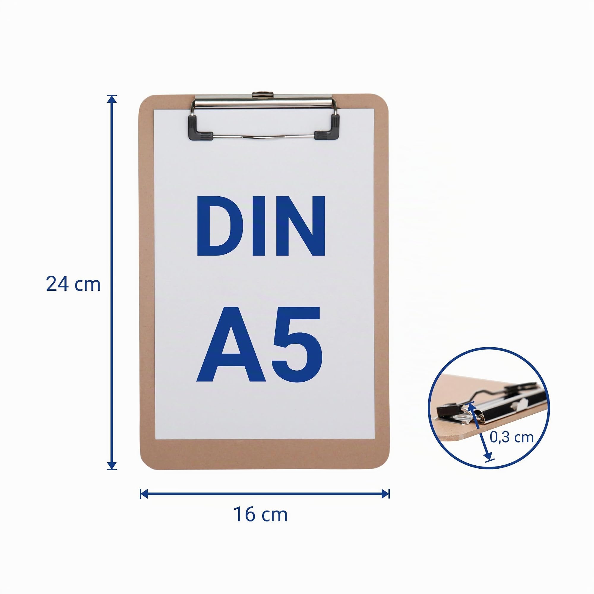 maul-maulbasic-klemmbrett-a5-braun-hartfaser-holz-hochformat-mit-b-gelklemme image 2