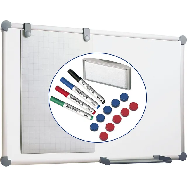maul-maulpro-whiteboard-90x120-cm-wei-alurahmen-set image 1