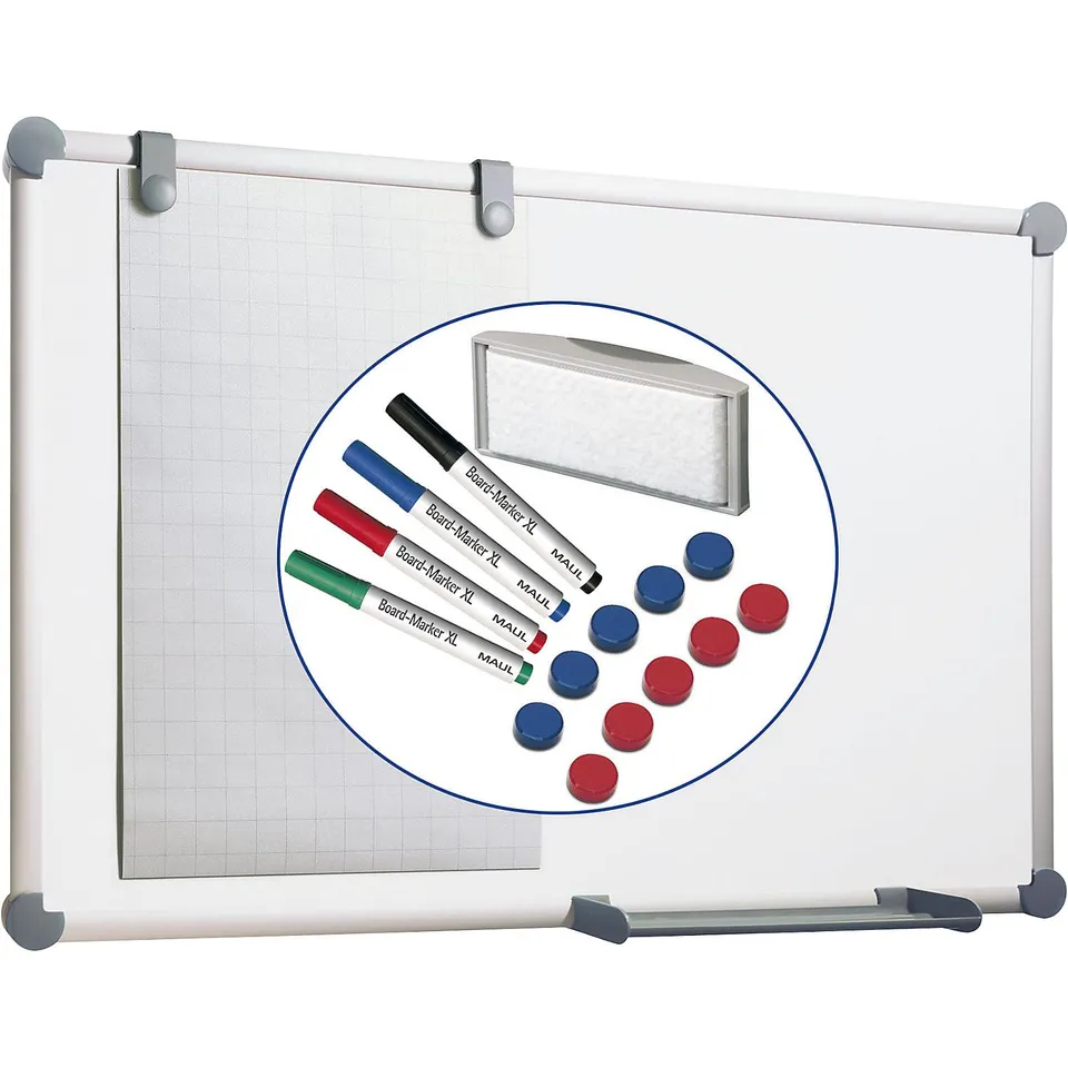 maul-maulpro-whiteboard-90x120-cm-wei-alurahmen-set image 1