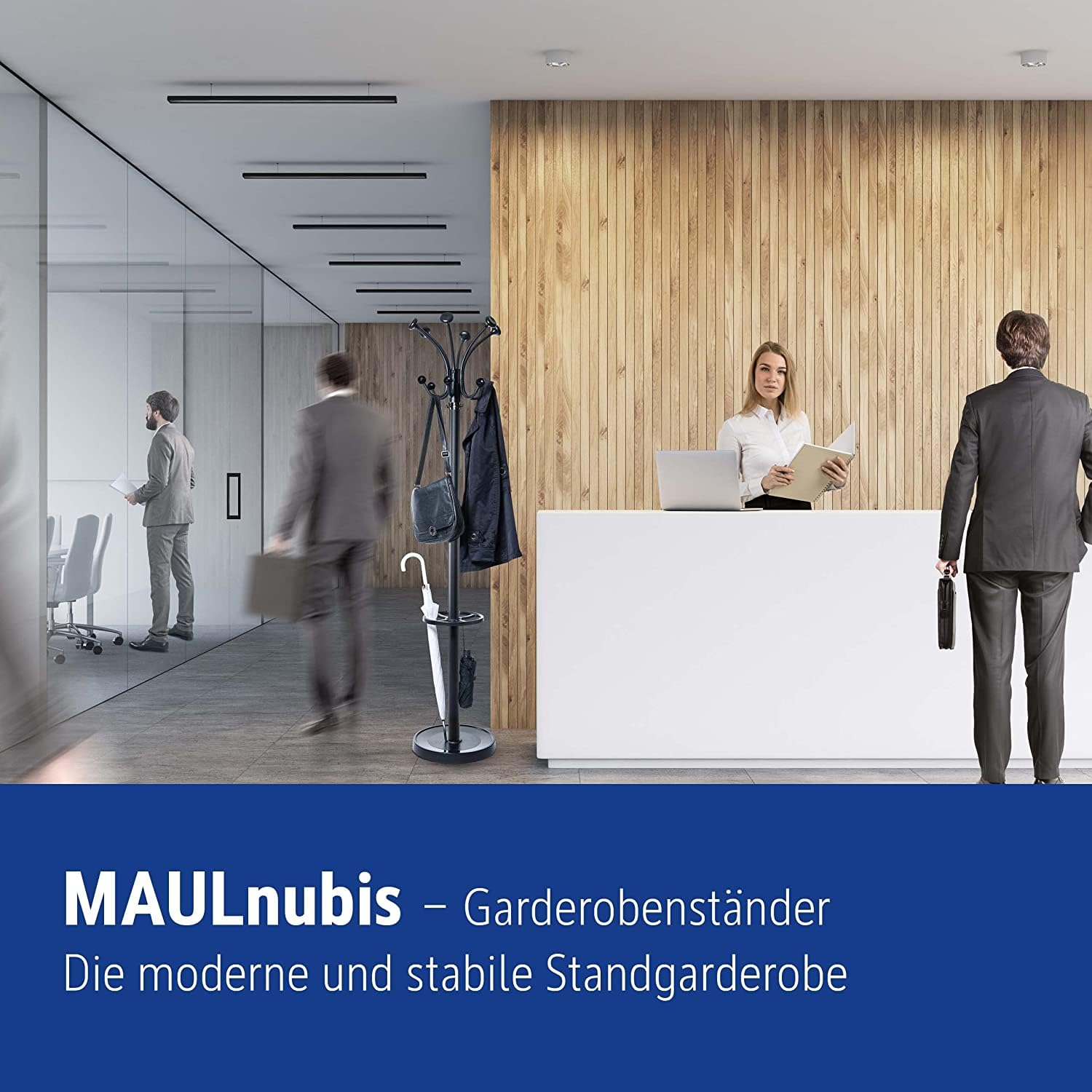 maul-garderobenst-nder-maulnubis-schwarz-20-haken-drehbar-mit-schirmhalter image 2