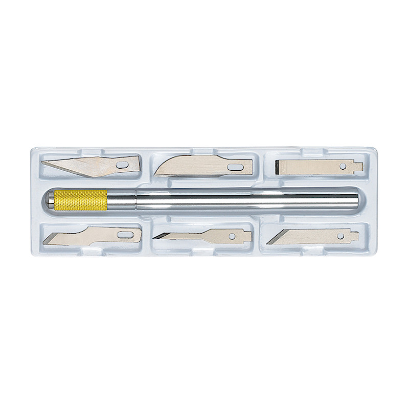 ecobra-schneidesortiment-7-tlg-mit-alu-halter-und-6-klingen image 1