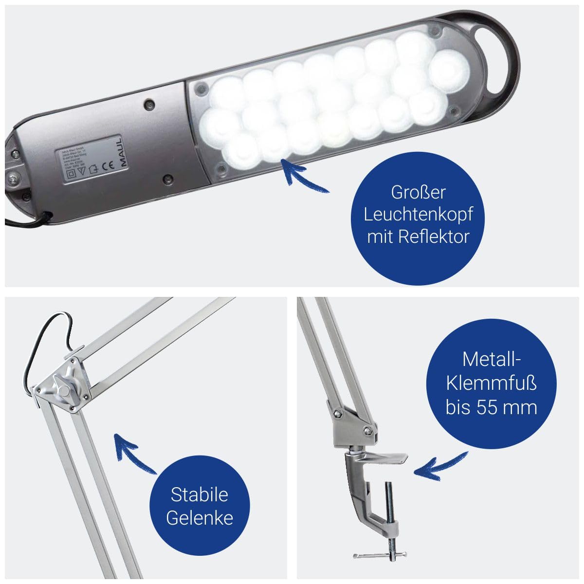 maul-maulatlantic-led-tischlampe-silber-mit-klemmfu-doppelarm image 5