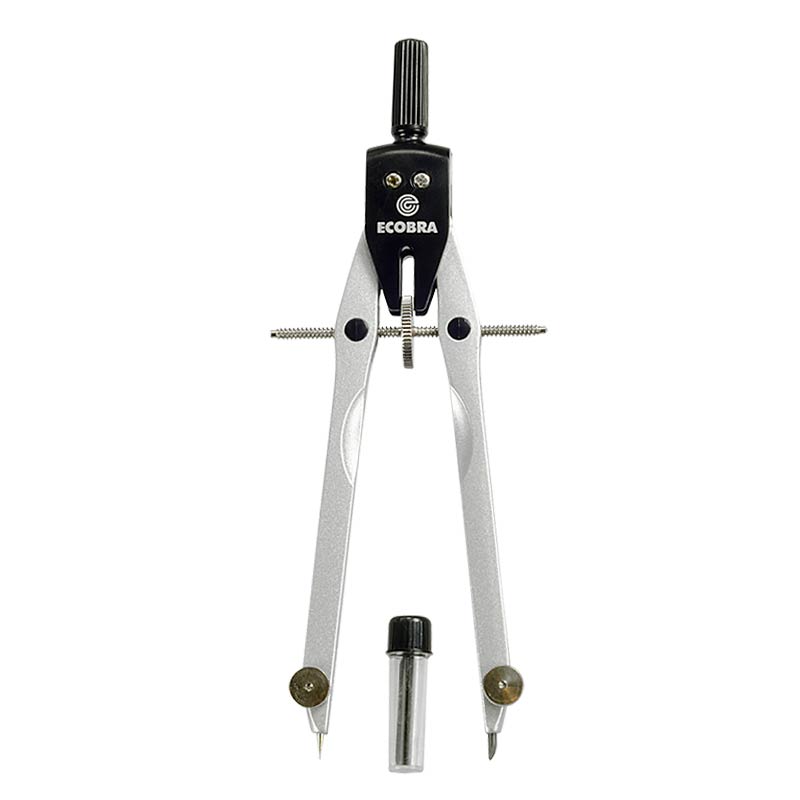 ecobra-geometrie-zirkel-serie-duo-tec-silberfarben-mit-mitteltriebschraube image 1