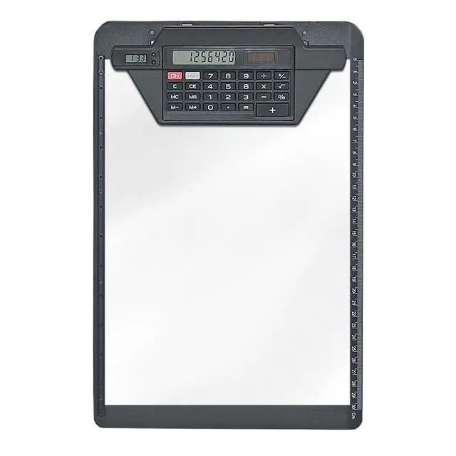 ecobra-schreibplatte-a4-mit-8-digit-solar-rechner-schwarz image 1