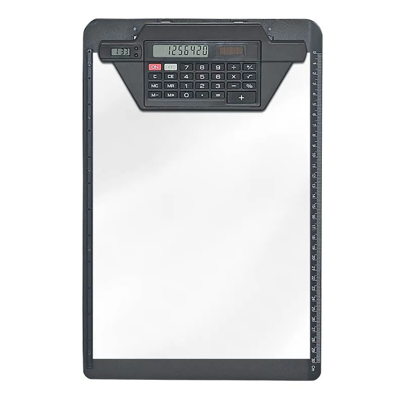 ecobra-schreibplatte-a4-mit-8-digit-solar-rechner-schwarz image 1