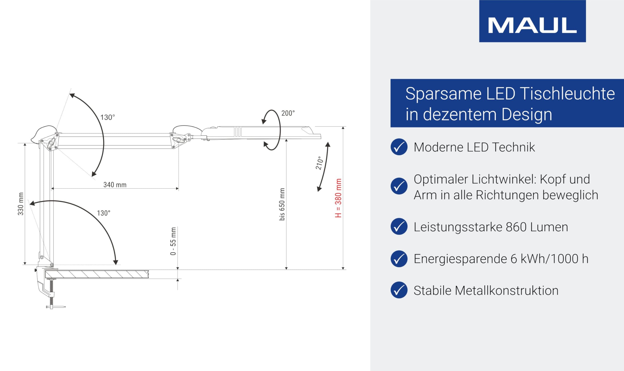 maul-maulatlantic-led-tischlampe-silber-mit-klemmfu-doppelarm image 4