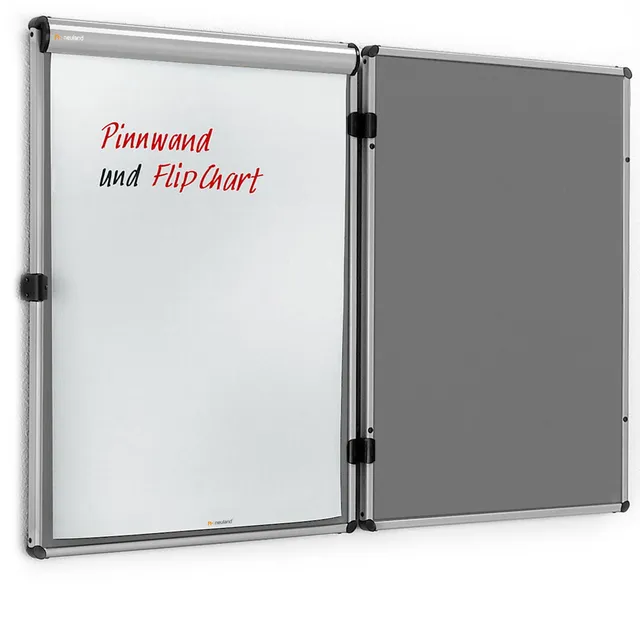 neuland-eurotwin-wandpinnwand-links-aufklappbar-mit-flipchart image 1