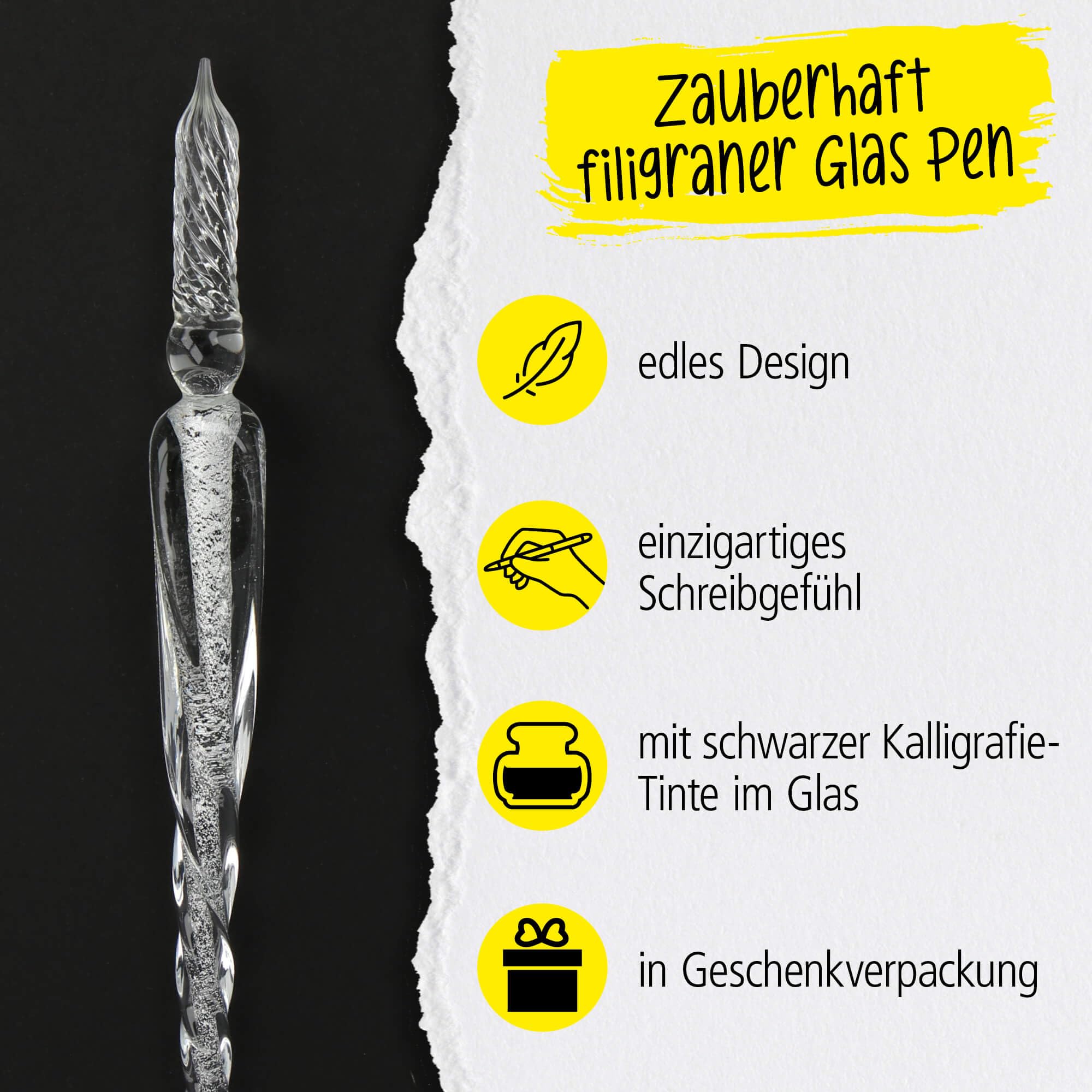 online-crystal-pen-glas-dip-pen-set-mit-tintenglas-schwarz-und-halter image 2
