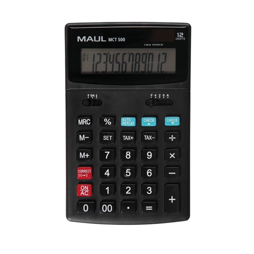 maul-mct-500-tischrechner-schwarz-12-stellig-solar image 1