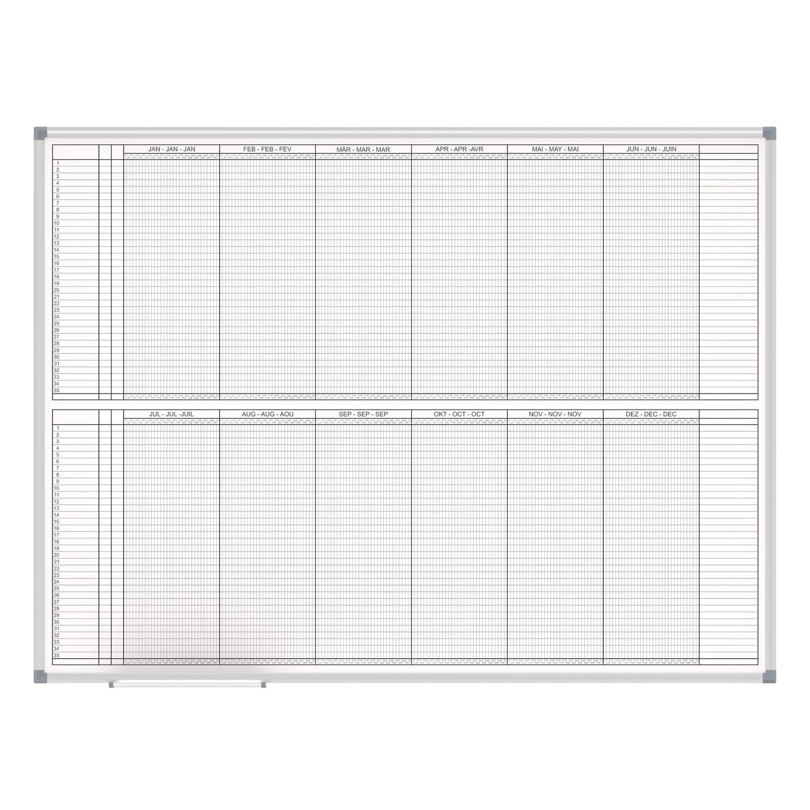 maul-jahresplaner-maulstandard-wei-90-x-120-cm-alurahmen-wandmontage image 1