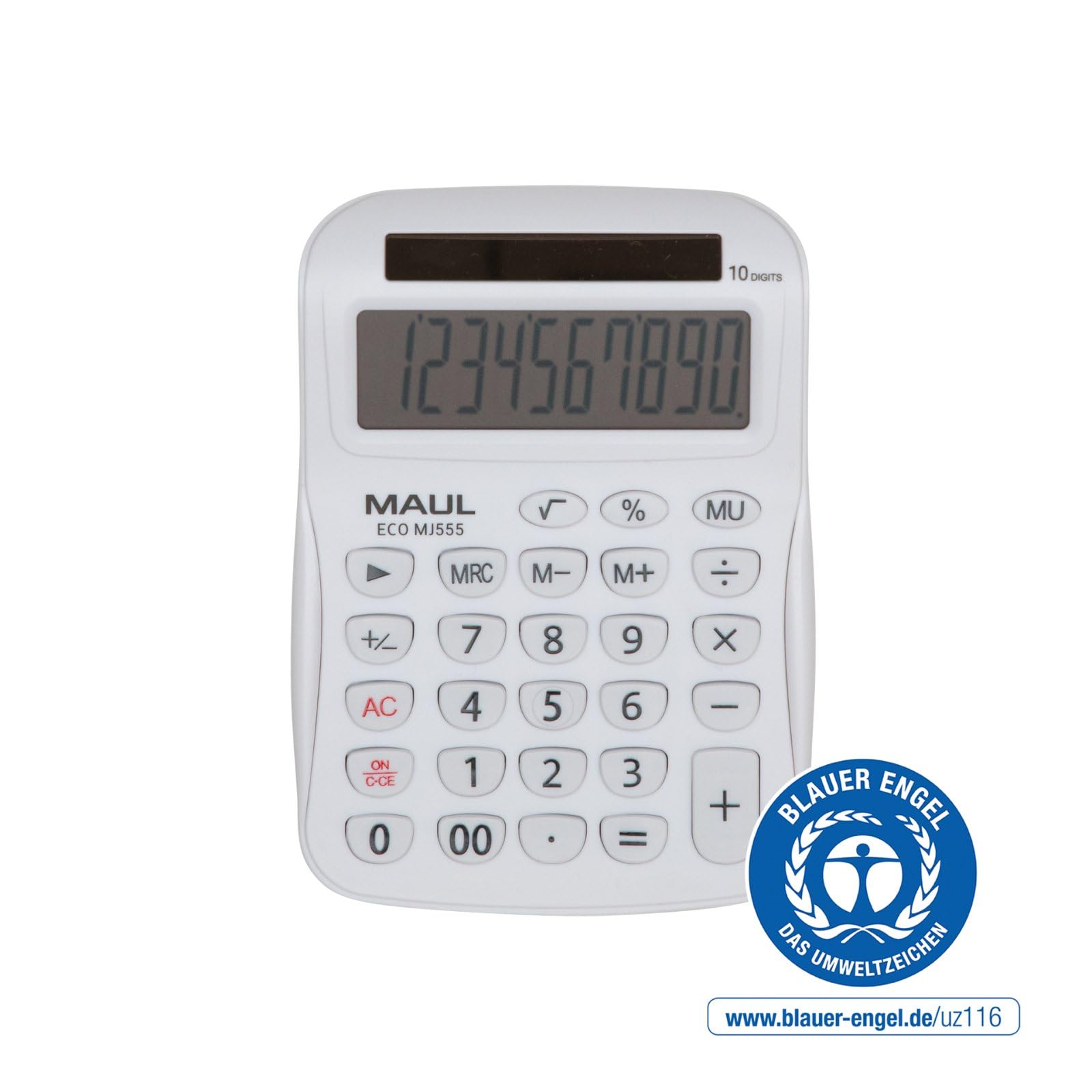 maul-tischrechner-eco-mj-555-wei-solar-10-stellig-kompakt image 2