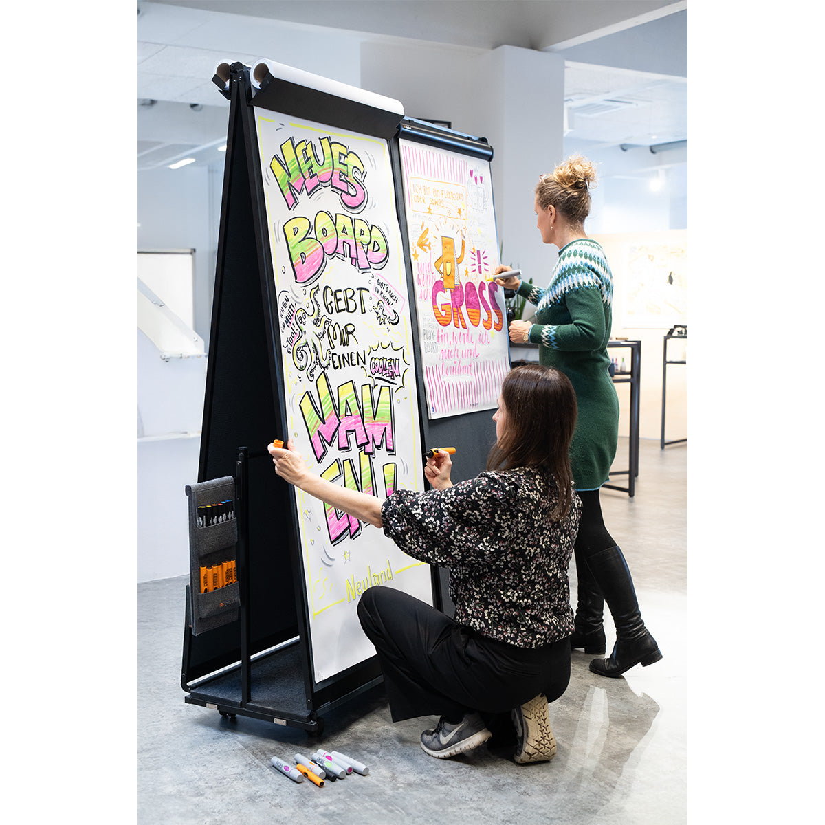 neuland-movaris-mobiles-tafelsystem-whiteboard-pinnwand-auf-rollen image 4